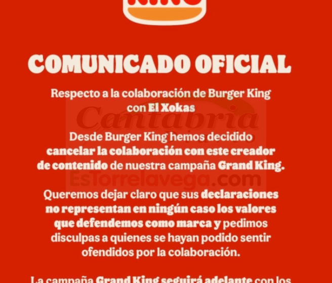 Contratar "influencers" sale caro: BURGER KING cesa a "El Xokas" tras los insultos del internauta a una madre