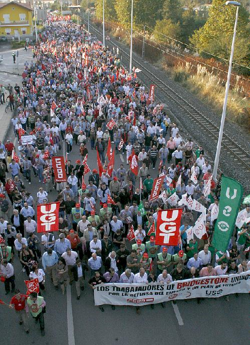 Manifestación de trabajadores de Bridgestone