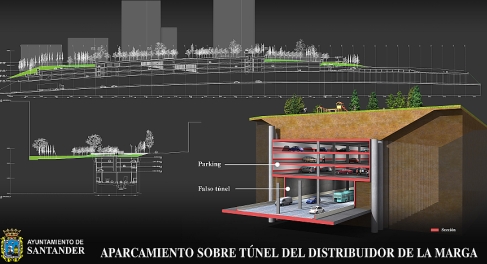 Dos empresas se ofertan para construir y explotar el aparcamiento del distribuidor de La Marga