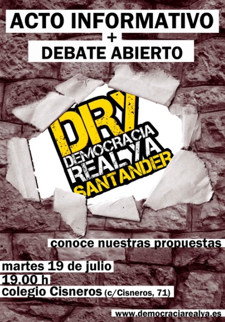 Los indignados de Santander organizan una charla informativa