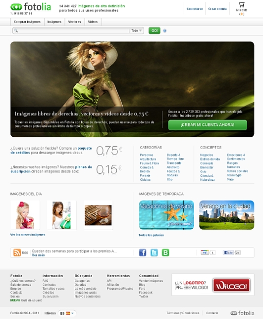  Fotolia renueva su página web y añade más herramientas y funciones