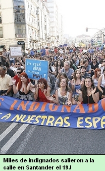 Manifestación de indignados en Santander