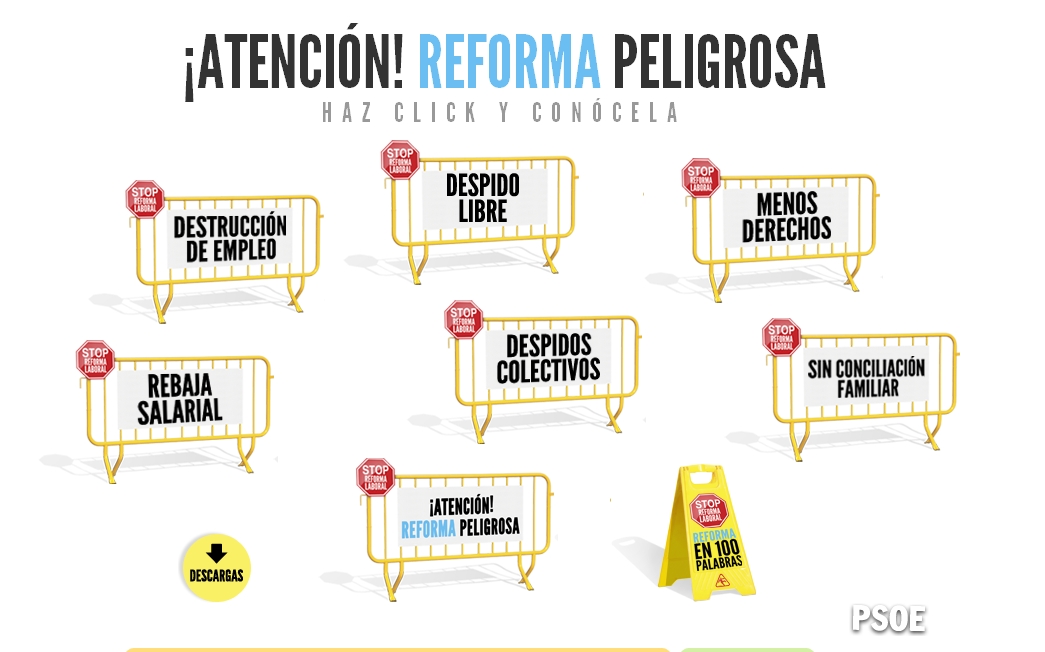 El PSOE lanza una página web contra la reforma laboral del PP
