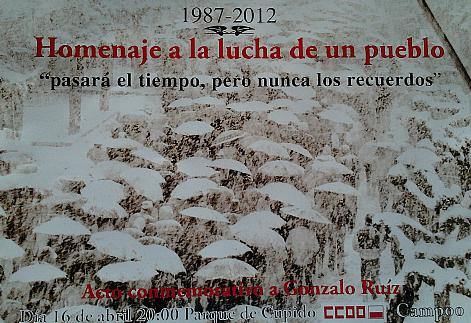 Organizan un recuerdo a Gonzalo Ruiz, 25 años después de su muerte a manos de la Policía en Reinosa