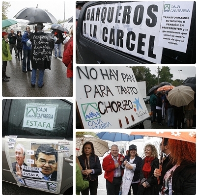Afectados por participaciones preferentes recorren Cantabria para denunciar "la estafa" de los bancos