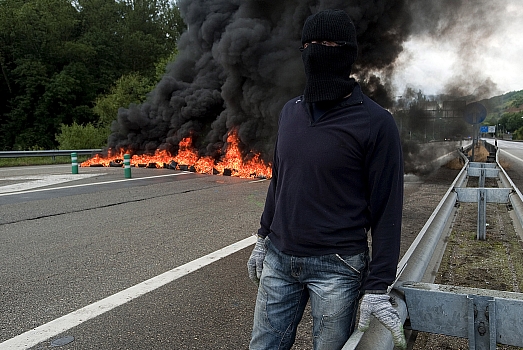 Los mineros llevan ya 18 días de protestas y movilizaciones / Foto: Joaquín Gómez Sastre 