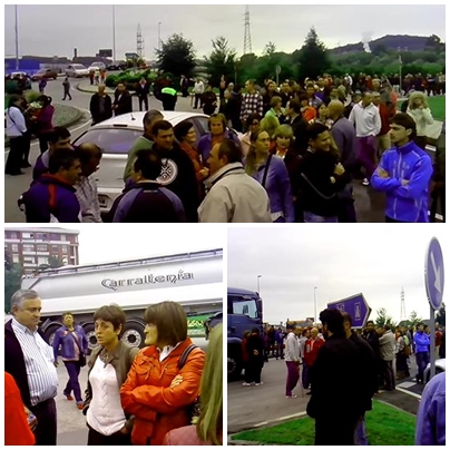 Mil personas cortaron ayer el tráfico durante media hora en la entrada a Torrelavega