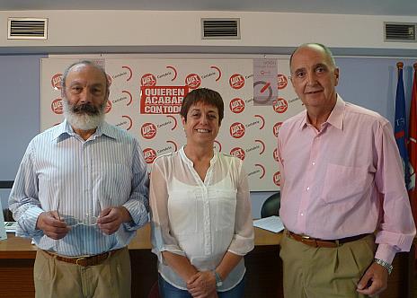 De izquierda a derecha; Juan Diego, María Jesús Cedrún y Luis Ángel Ruiz Cardín   