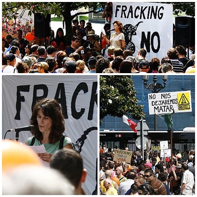 Mil personas gritan "no" contra el 'fracking'