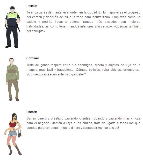 Diferentes personajes del juego "Capital Sander"