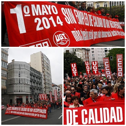 Más de 6.000 personas secundan la manifestación del 1 de Mayo de UGT y CCOO en Santander