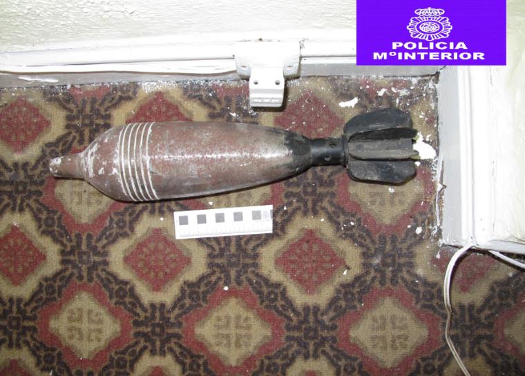 Intervenida una granada de mortero en un domicilio de Santander