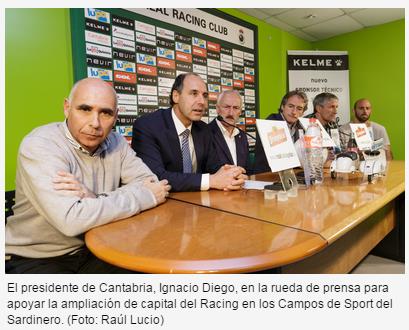  Diego apoya el llamamiento a colaborar con la ampliación de capital del Racing