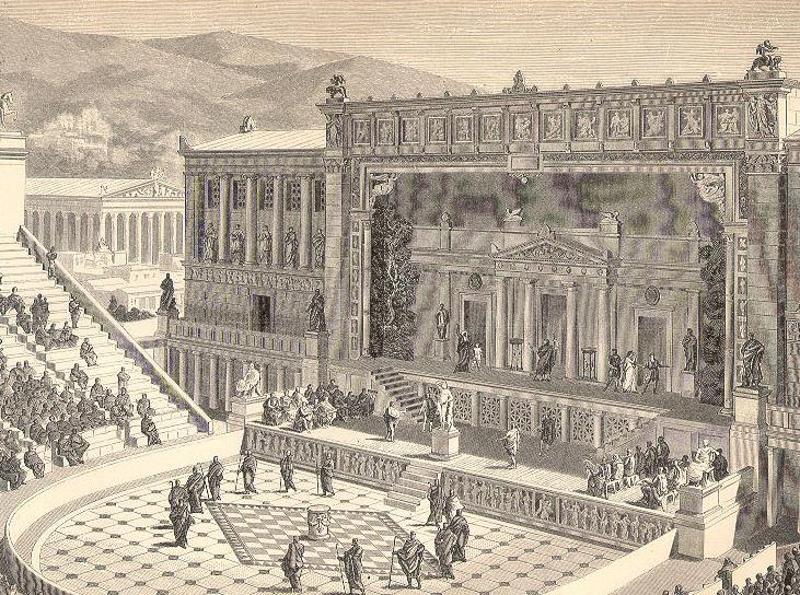 El teatro de Dioniso en Atenas (ilustración de 1891)