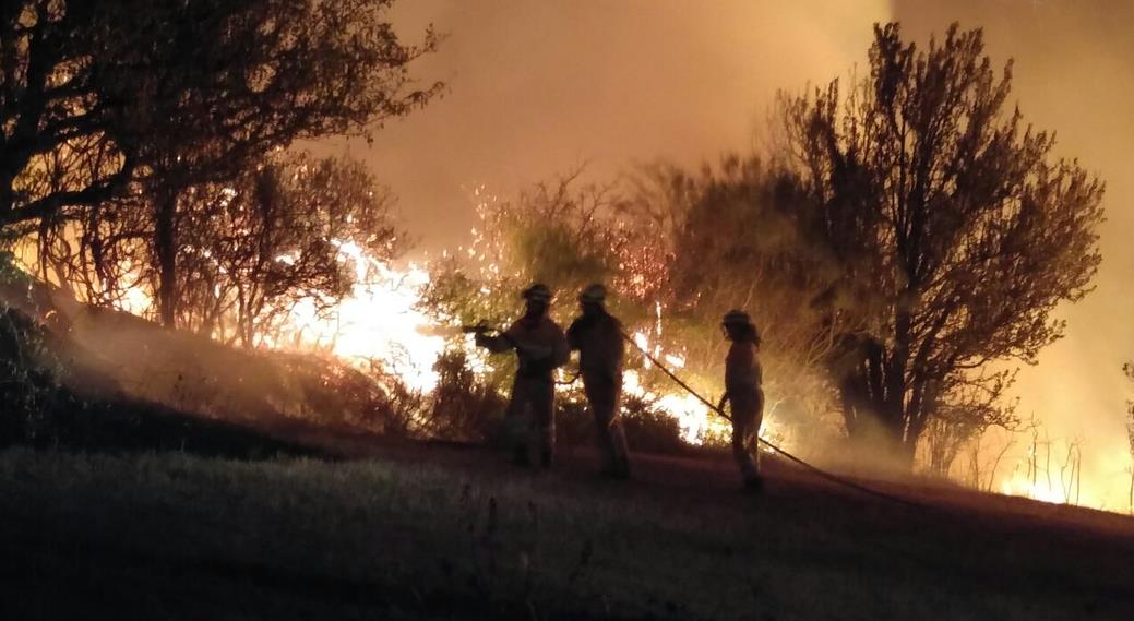 El incendio ayer por la noche