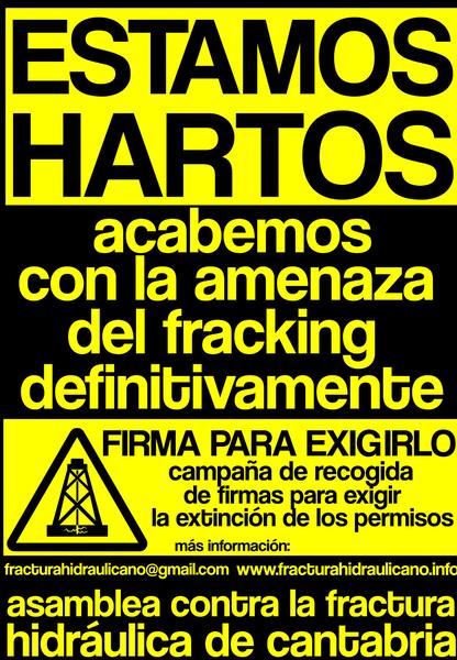 Cartel de la recogida de firmas contra el 'fracking'