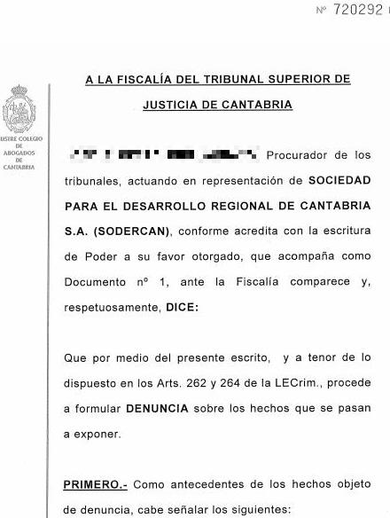  Sodercan pide amparo para proseguir la investigación sobre el destino de los fondos públicos a Ecomasa