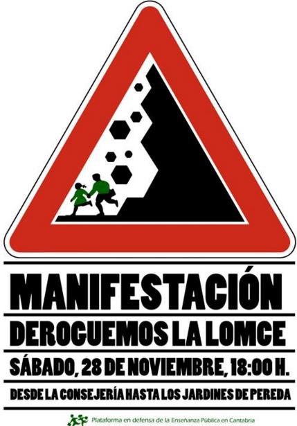 Manifestación en Santander para derogar la LOMCE