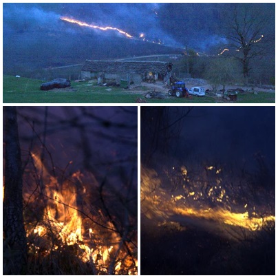 El fuego devora Cantabria / En las imágenes, el fuego afecta a Vega de Pas (Diciembre de 2015)
