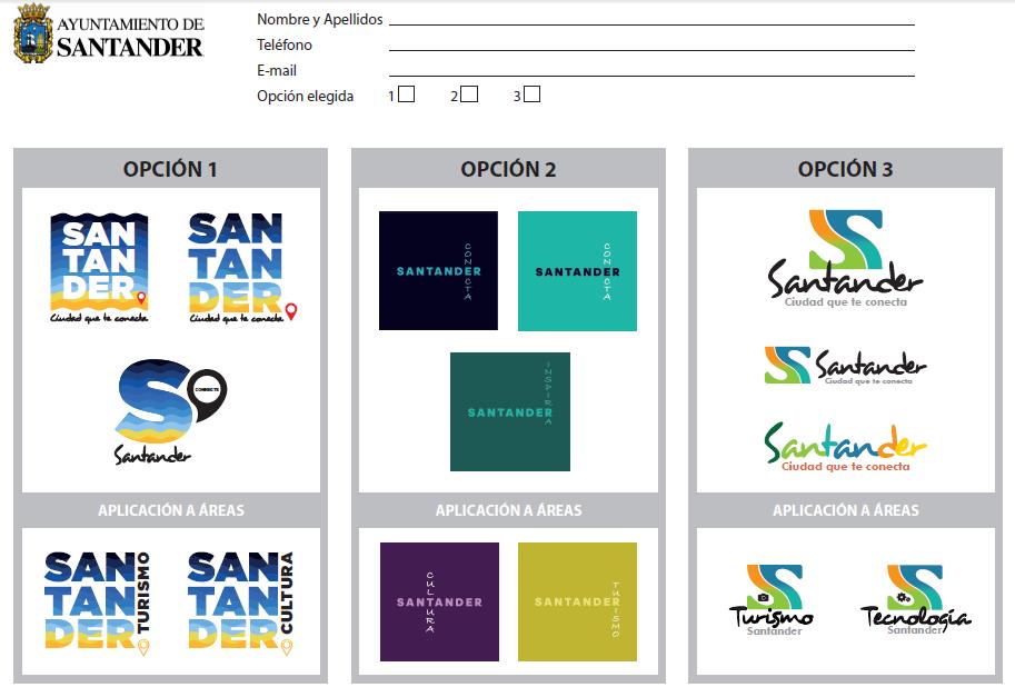 Tres propuestas de logotipo para la nueva imagen de marca turística de Santander