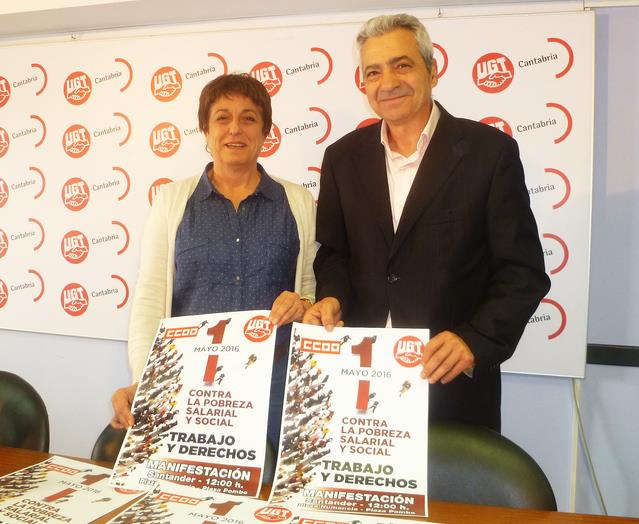 Los sindicatos conmemorarán el 1 de Mayo en Cantabria con el lema “Contra la pobreza salarial y social”