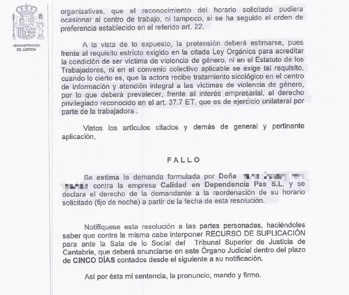  Varapalo judicial a la Residencia Virgen de Valencia por vulnerar derechos a una trabajadora víctima de violencia de género