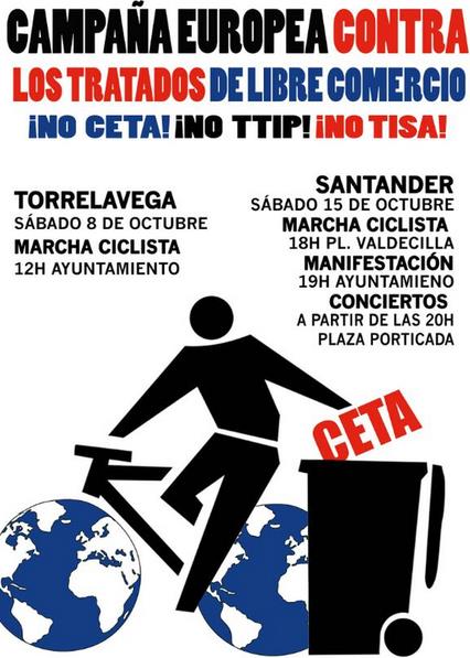 Santander marchará en bicicleta contra los Tratados de Libre Comercio