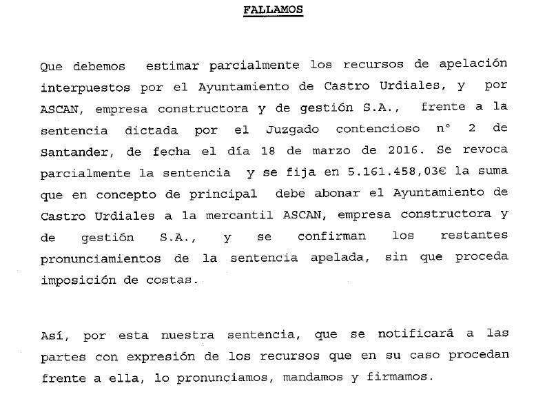  Castro Urdiales deberá abonar 5,1M € a ASCAN por el desequilibrio económico en la concesión del servicio de agua