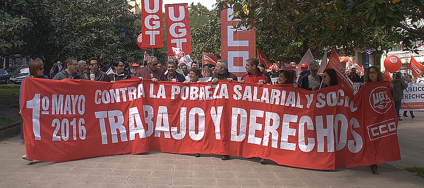 Los sindicatos, preocupados por la temporalidad y precariedad del empleo en Cantabria - Manifestación 1 de Mayo en Santander - Archivo (C) CANTABRIA DIARIO