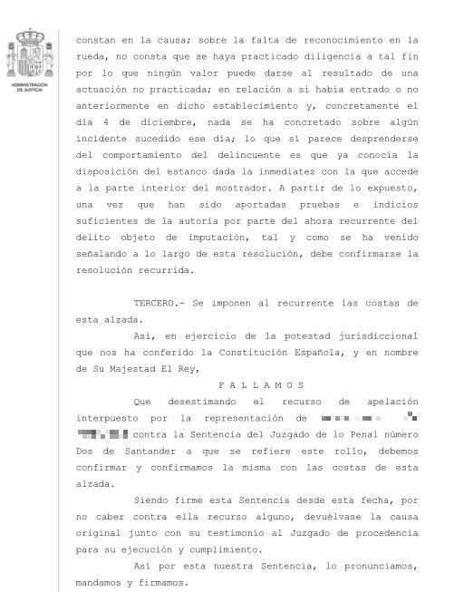 Cuatro años y nueve meses de prisión por robar con un cuchillo en un estanco de Santander