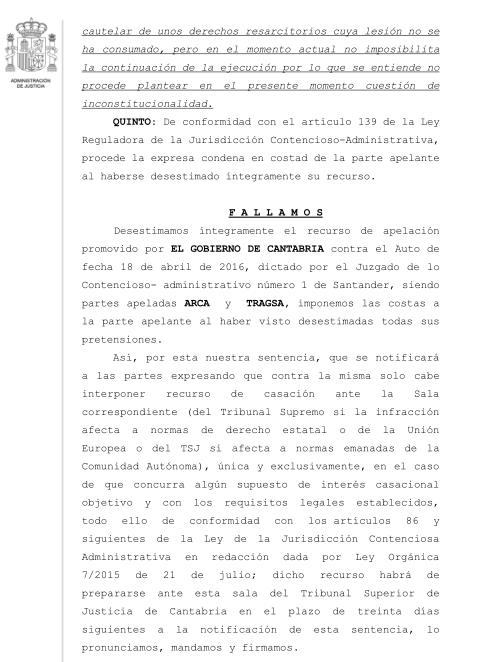 El TSJC rechaza suspender la ejecución forzosa de una sentencia que ordena demoler viviendas en Argoños