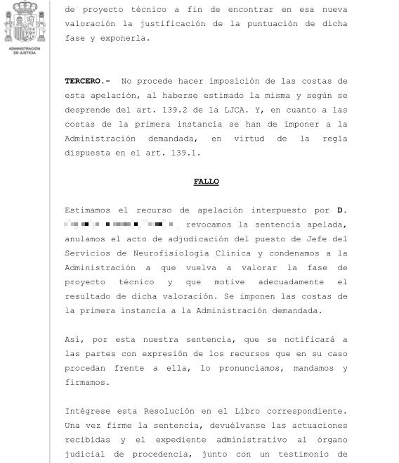  Anulado el nombramiento del jefe de Neurofisiología Clínica de Valdecilla por falta de motivación