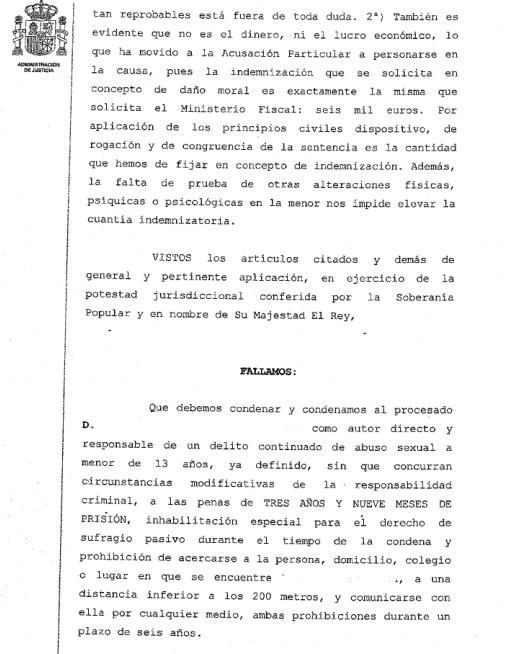 Tres años y nueve meses de prisión por abusar continuadamente de su vecina menor de edad