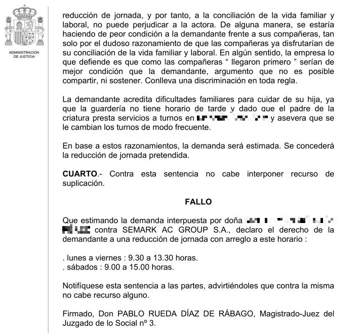  Nueva sentencia contra supermercados LUPA por impedir la conciliación de la vida familiar y laboral de sus trabajadoras