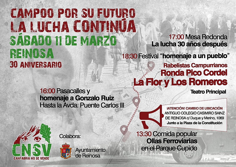 Cantabria No Se Vende recordará los acontecimientos de Reinosa de hace 30 años