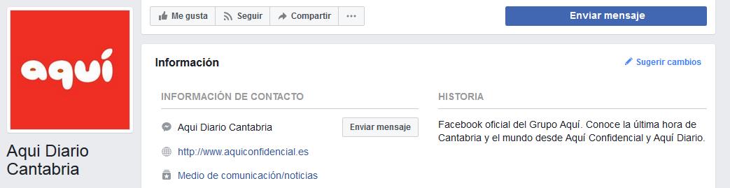 La página de Facebook del extinto periódico Aquí Diario sigue apuntando al dominio aquiconfidencial.es / «Aquí Confidencial» se convierte en un portal de contenidos sexuales