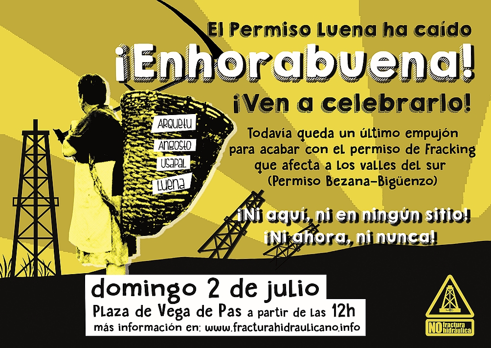  Organizada una celebración por la extinción del permiso de «fracking» Luena