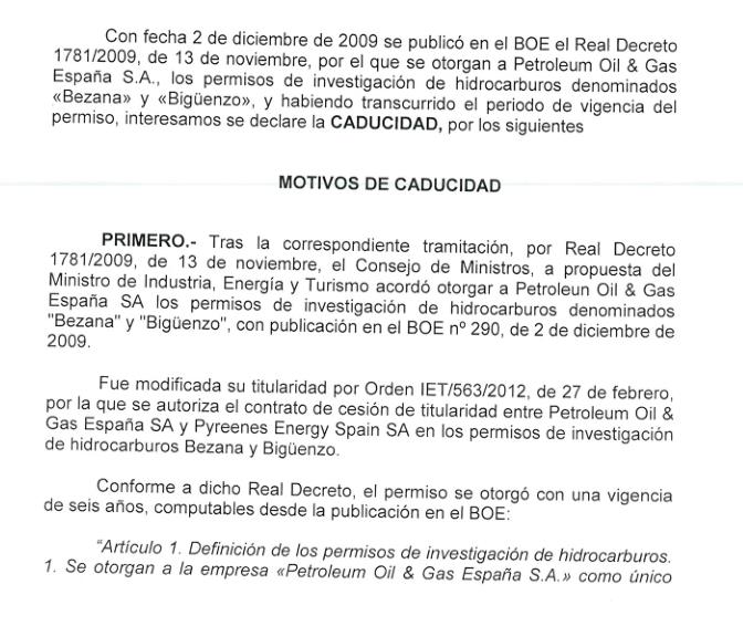 Ganaderos, agricultores y ecologistas piden la extinción de los permisos de "fracking" Bezana y Bigüenzo