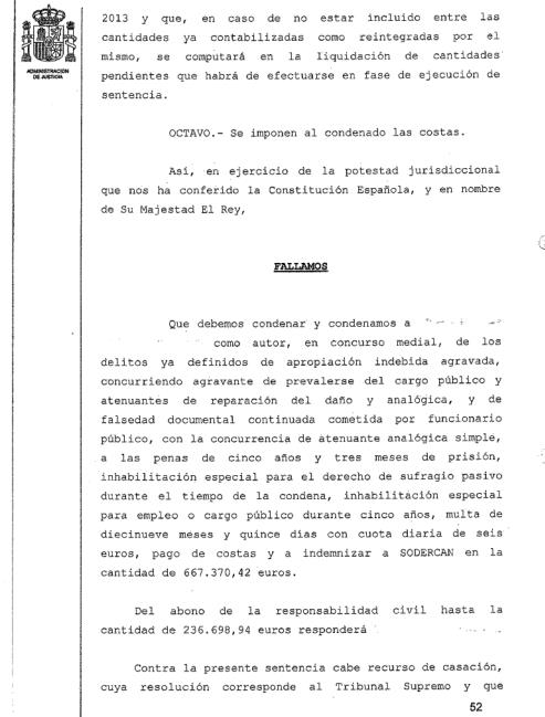 Cinco años y tres meses a un directivo de SODERCAN por falsificar órdenes de pago para apropiarse de 667.000 €