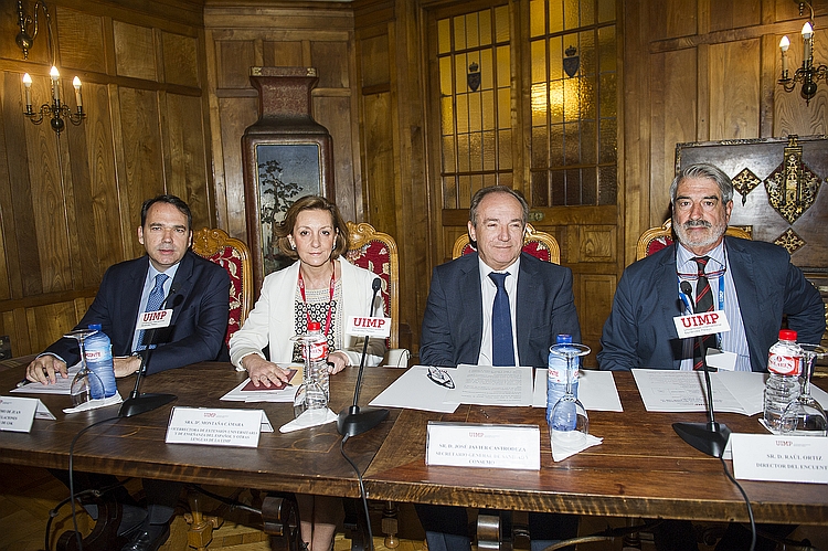 De izquierda a derecha: Guillermo de Juan, Montaña Cámara, José Javier Castrodeza y Raúl Ortiz. (Crédito: UIMP 2017/ Juan Manuel Serrano)