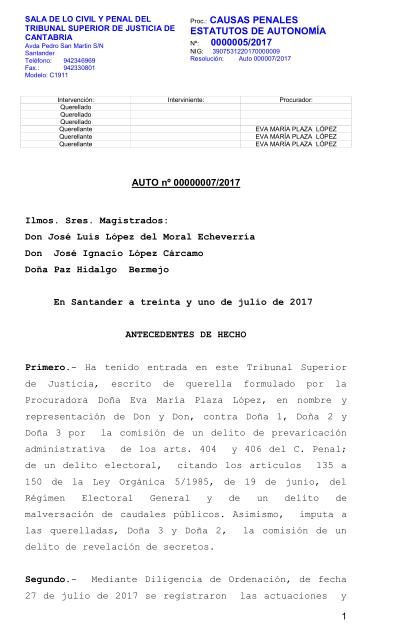 La Justicia rechaza la querella contra la cúpula del PP de Cantabria