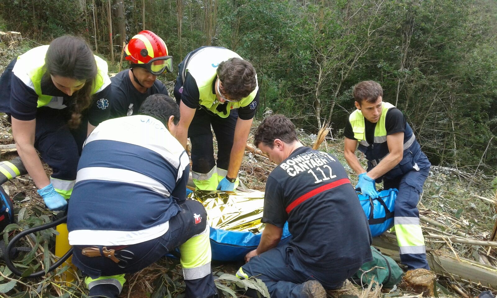 Herido un operario de una maderera tras ser golpeado por un árbol en Treceño