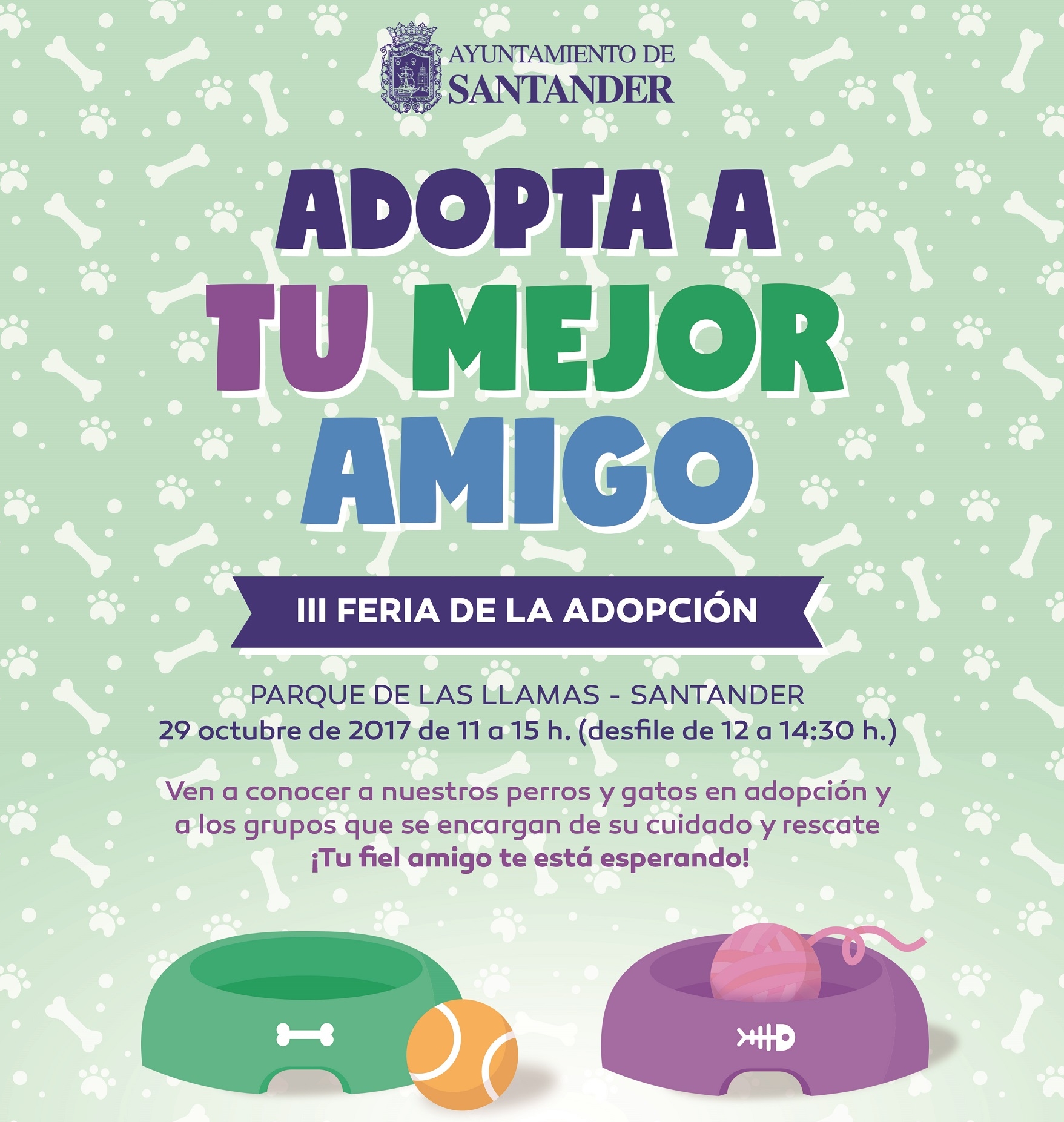 El Parque de Las Llamas acogerá la III Feria de Adopción de Animales