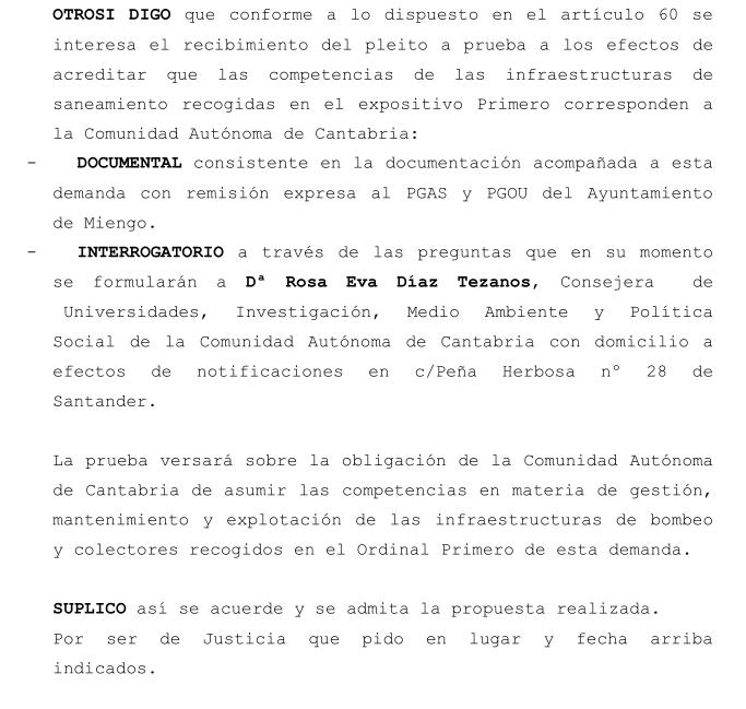 Miengo lleva a juicio a la Consejería de Rosa Eva Díaz Tezanos por su "inactividad" sobre las infraestructuras de saneamiento del municipio