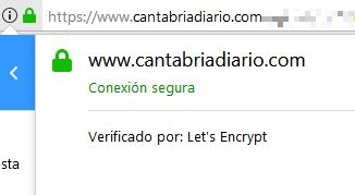  CANTABRIA DIARIO y ESTORRELAVEGA ofrecen conexiones seguras mediante SSL