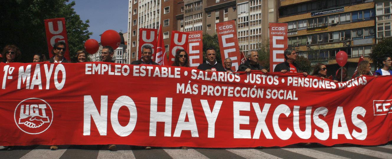 La estacionalidad del empleo en Cantabria es "insostenible" según CC OO - Foto: Manifestación del 1 de mayo de 2017 en Santander / Archivo CANTABRIA DIARIO