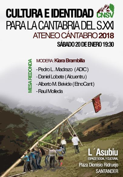 El Ateneo Cántabro de CNSV inicia su actividad este sábado con la mesa redonda ‘Cultura e Identidad para la Cantabria del siglo XXI’