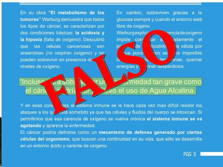 'Warburg investigó sobre el metabolismo de las células tumorales y eso no guarda ninguna relación con este producto milagroso', asegura Gciencia