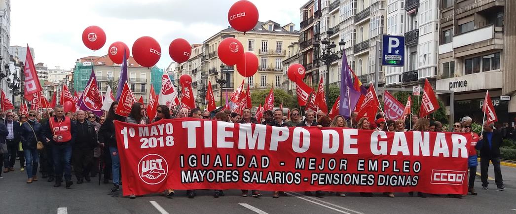 12.000 personas secundan la manifestación del 1 de Mayo de UGT y de CCOO en Santander