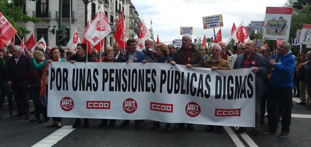 UGT y CCOO seguirán en la calle por las pensiones mientras no se derogue la reforma de 2013 y se vuelva al Pacto de Toledo